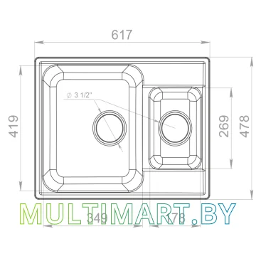 Кухонная мойка GranFest QUARZ Z-09 (серый) картинка 3